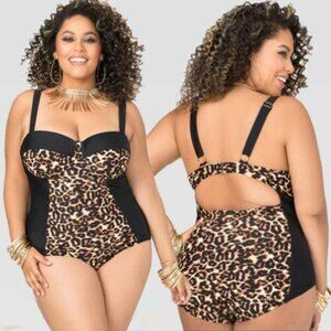 LAST ONE!! Sexy One Piece Swimsuit Leopard Women Plus Size 14